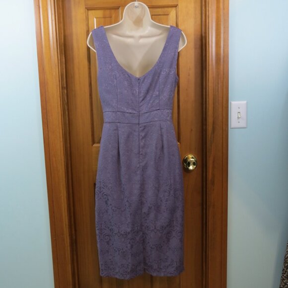 Lindy Bop Amethyst Sheath Dress Lined Quiet Luxury Sleeveless Bow Size 6 - Picture 6 of 9